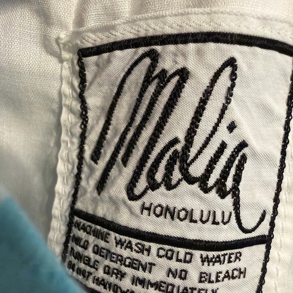 True Vintage Malia Honolulu Barkcloth Hawaiian Floral Fit & Flare Dress S/M - Picture 2 of 8